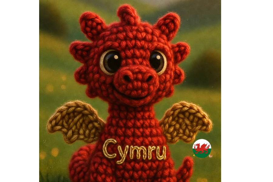 Welsh Dragon Amigurumi Crochet Pattern- UK or US Terms